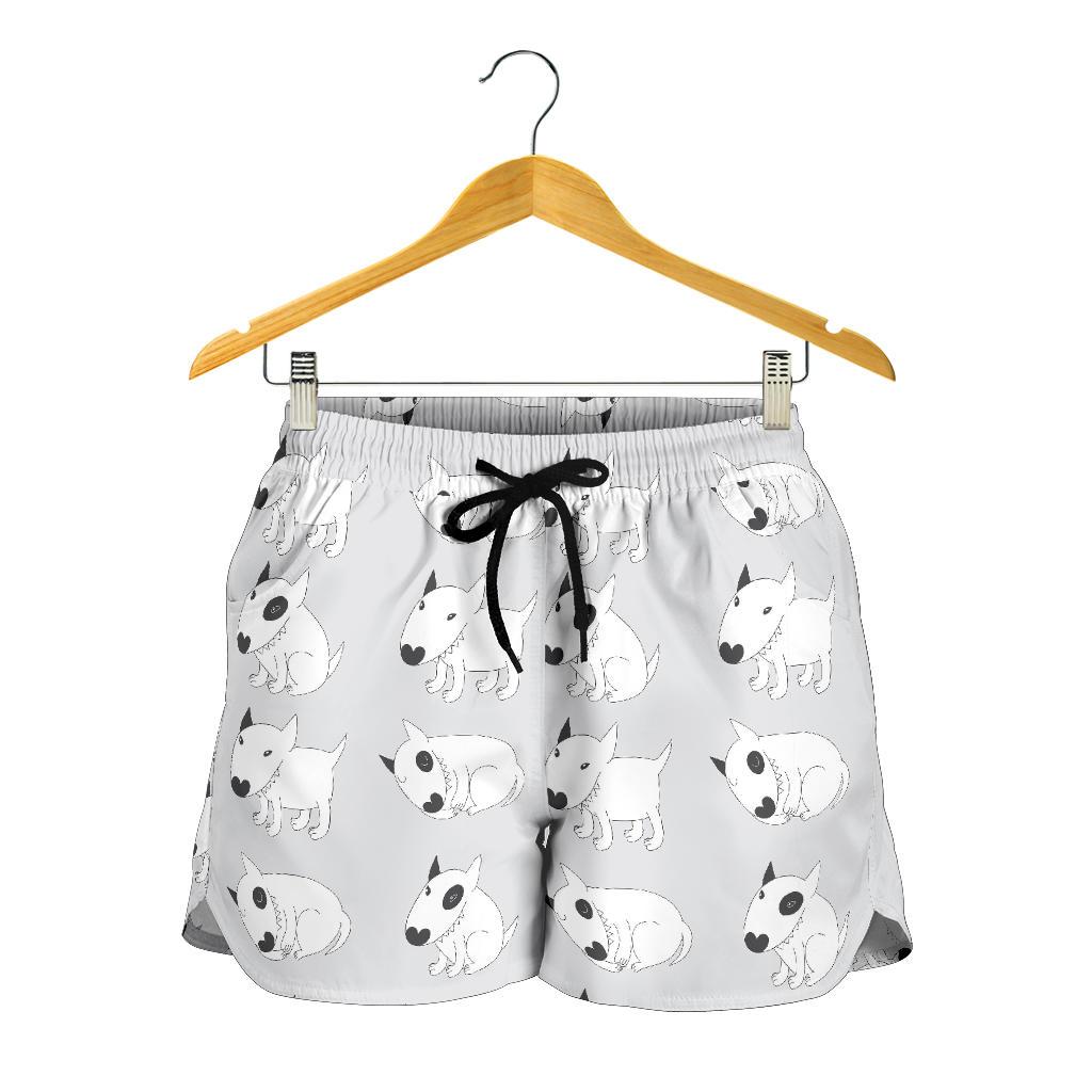 Bull Terrier hand draw Print Pattern Women Shorts-JTAMIGO.COM