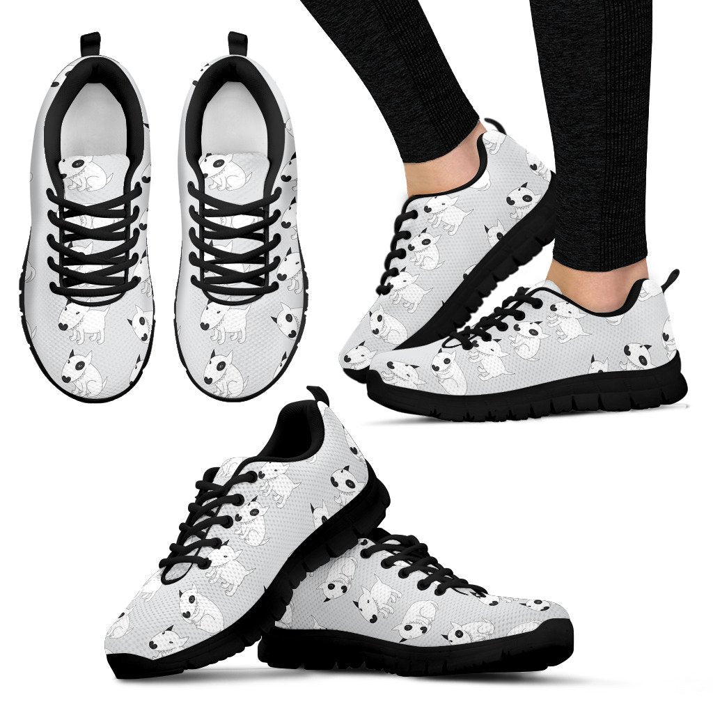 Bull Terrier Hand Draw Print Pattern Women Sneakers Shoes
