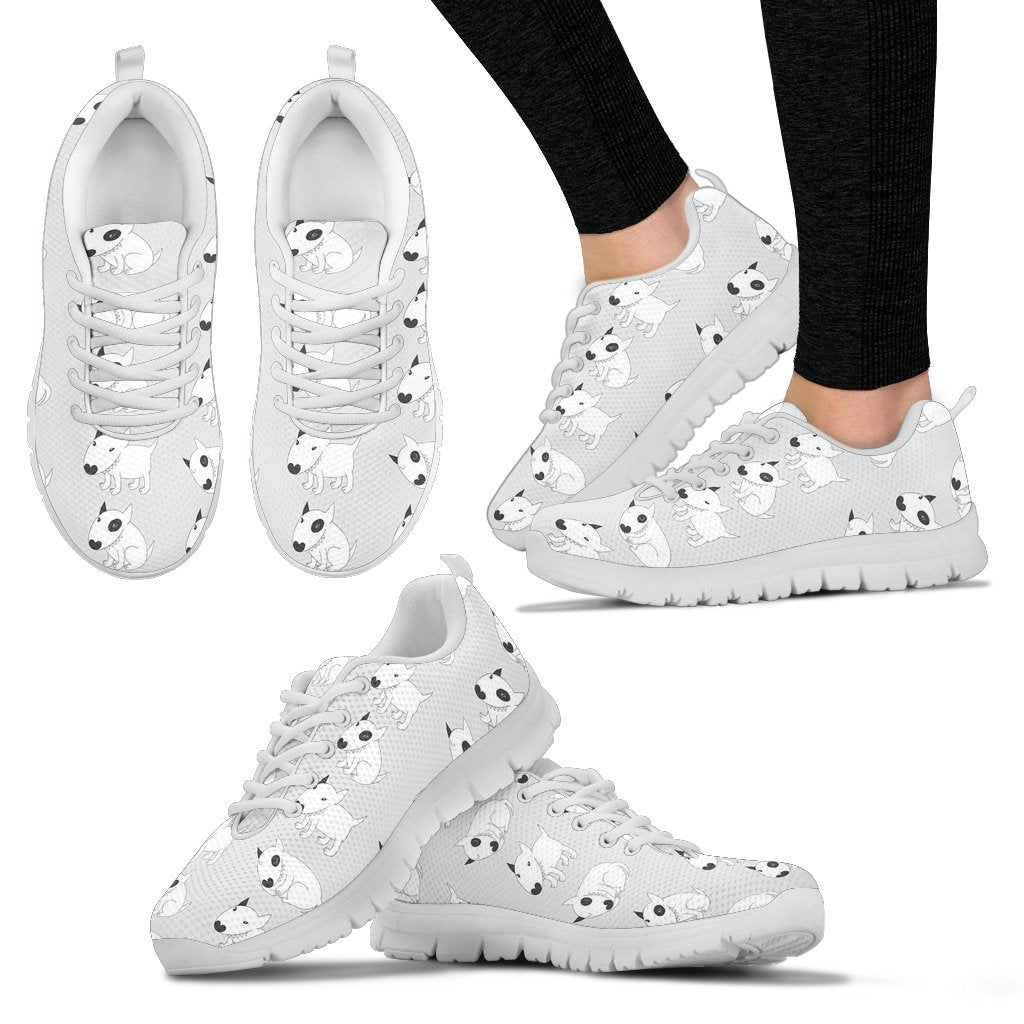 Bull Terrier Hand Draw Print Pattern Women Sneakers Shoes