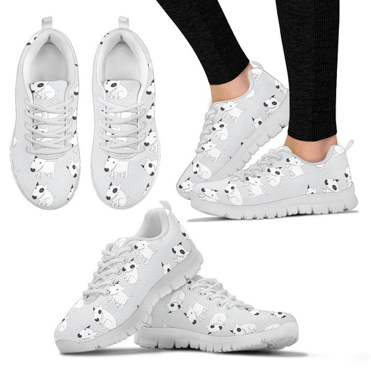Bull Terrier Hand Draw Print Pattern Women Sneakers Shoes