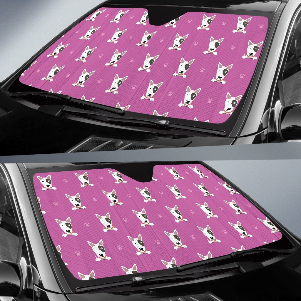 Bull Terrier Happy Print Pattern Car Sun Shade For Windshield