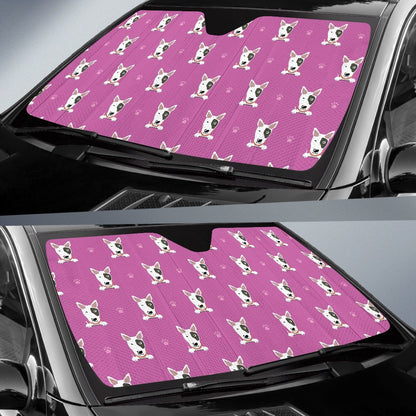 Bull Terrier Happy Print Pattern Car Sun Shade For Windshield