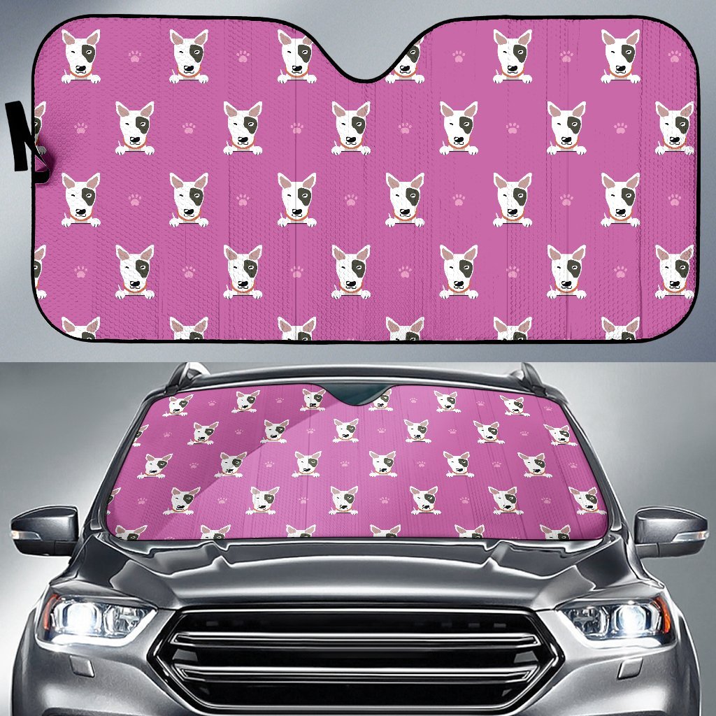 Bull Terrier Happy Print Pattern Car Sun Shade For Windshield
