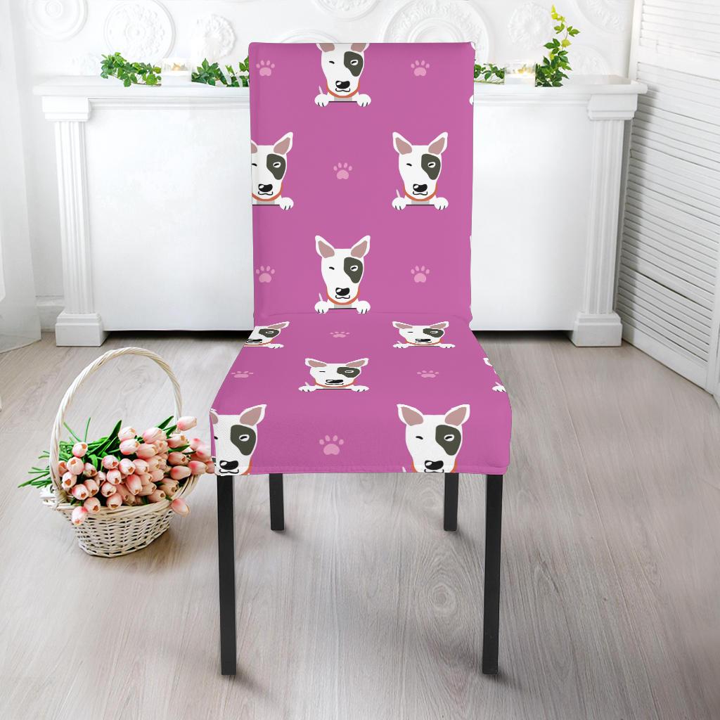 Bull Terrier Happy Print Pattern Dinning Chair Slipper-JTAMIGO.COM
