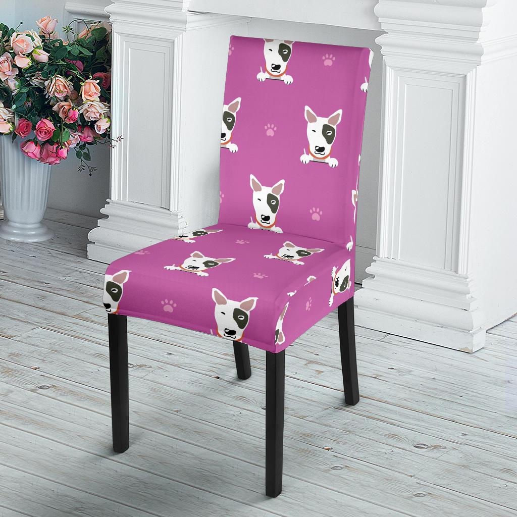Bull Terrier Happy Print Pattern Dinning Chair Slipper-JTAMIGO.COM