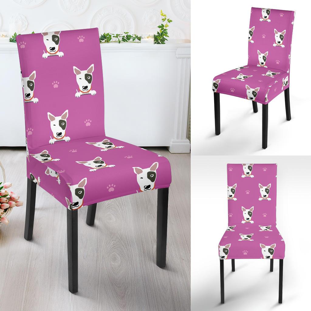 Bull Terrier Happy Print Pattern Dinning Chair Slipper-JTAMIGO.COM