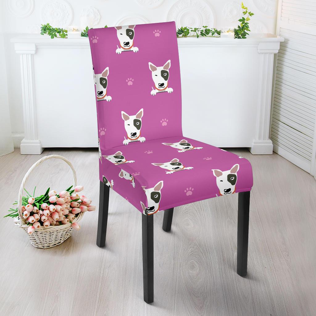 Bull Terrier Happy Print Pattern Dinning Chair Slipper-JTAMIGO.COM