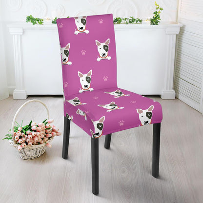 Bull Terrier Happy Print Pattern Dinning Chair Slipper-JTAMIGO.COM