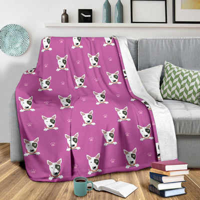 Bull Terrier Happy Print Pattern Fleece Blanket