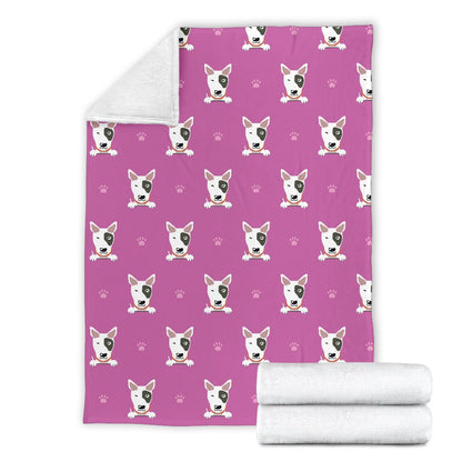 Bull Terrier Happy Print Pattern Fleece Blanket