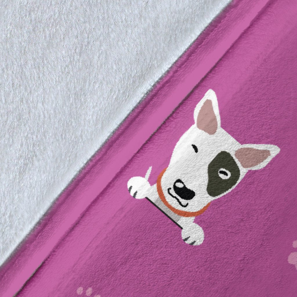 Bull Terrier Happy Print Pattern Fleece Blanket