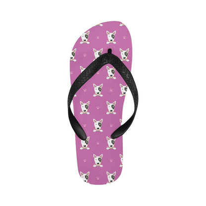 Bull Terrier Happy Print Pattern Flip Flops-JTAMIGO.COM