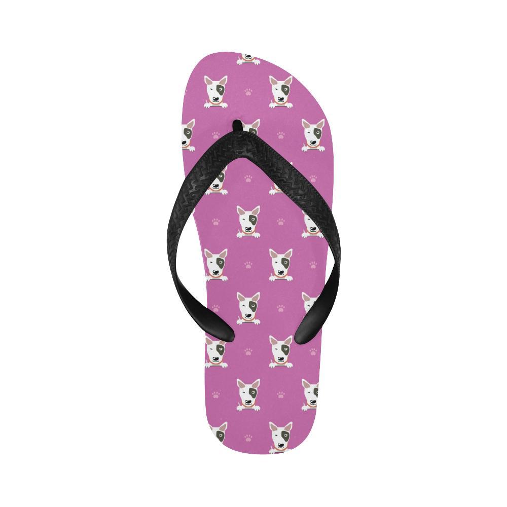 Bull Terrier Happy Print Pattern Flip Flops-JTAMIGO.COM