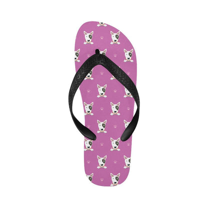 Bull Terrier Happy Print Pattern Flip Flops-JTAMIGO.COM