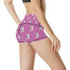 Bull Terrier Happy Print Pattern High Waisted Spandex Shorts-JTAMIGO.COM