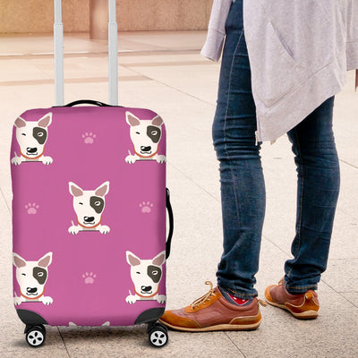 Bull Terrier Happy Print Pattern Luggage Cover Protector