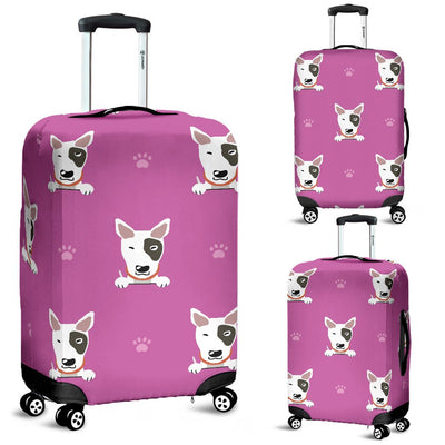 Bull Terrier Happy Print Pattern Luggage Cover Protector
