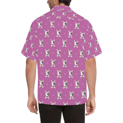 Bull Terrier Happy Print Pattern Men Aloha Hawaiian Shirt