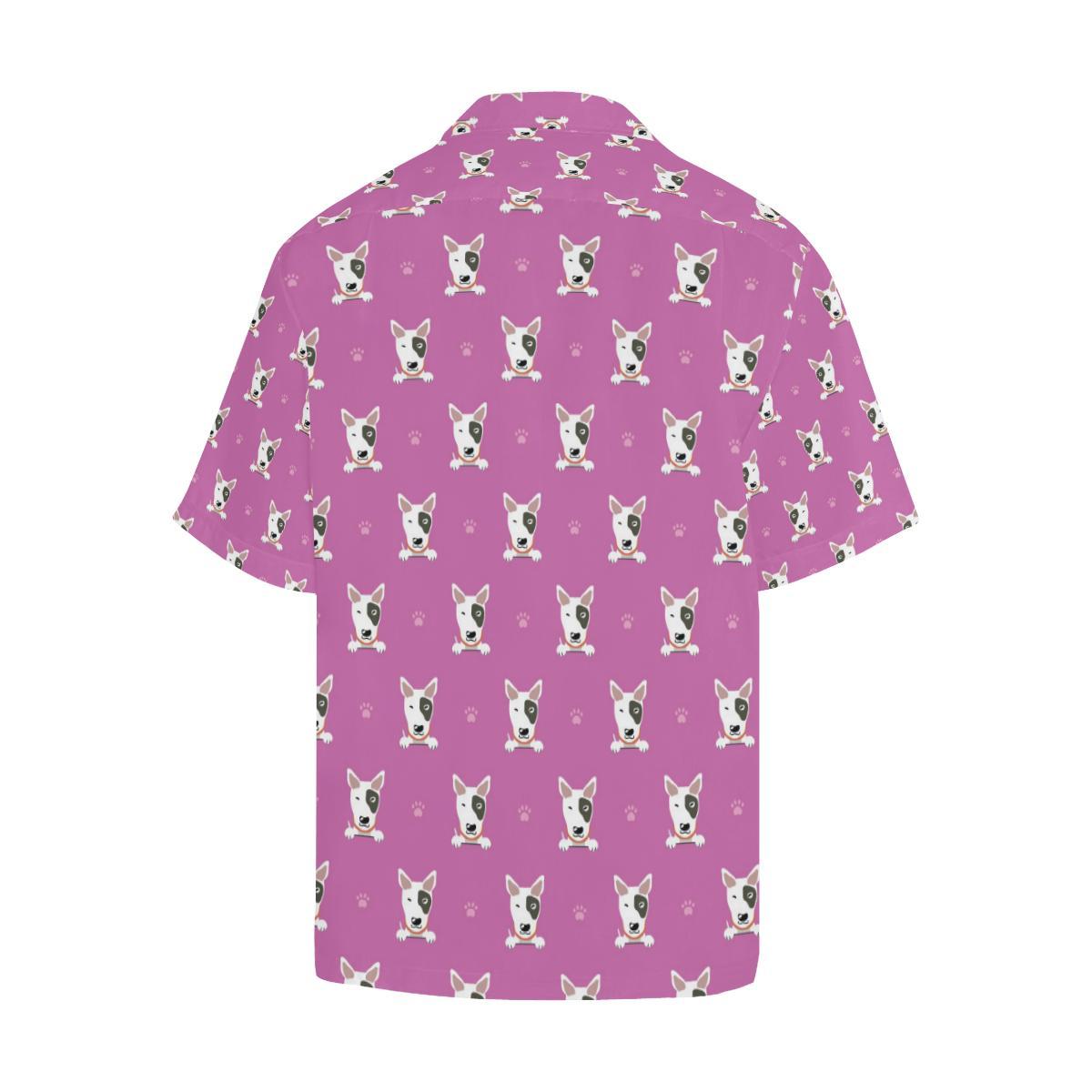 Bull Terrier Happy Print Pattern Men Aloha Hawaiian Shirt