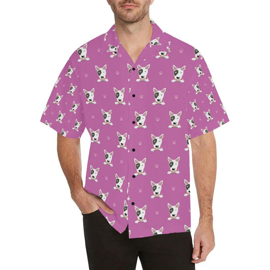 Bull Terrier Happy Print Pattern Men Aloha Hawaiian Shirt