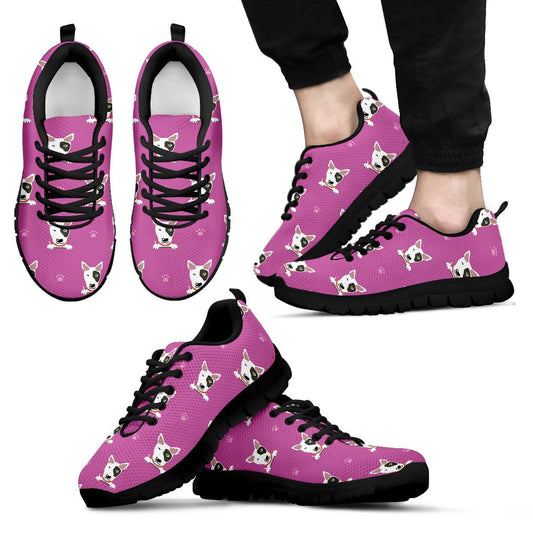 Bull Terrier Happy Print Pattern Men Sneakers Shoes
