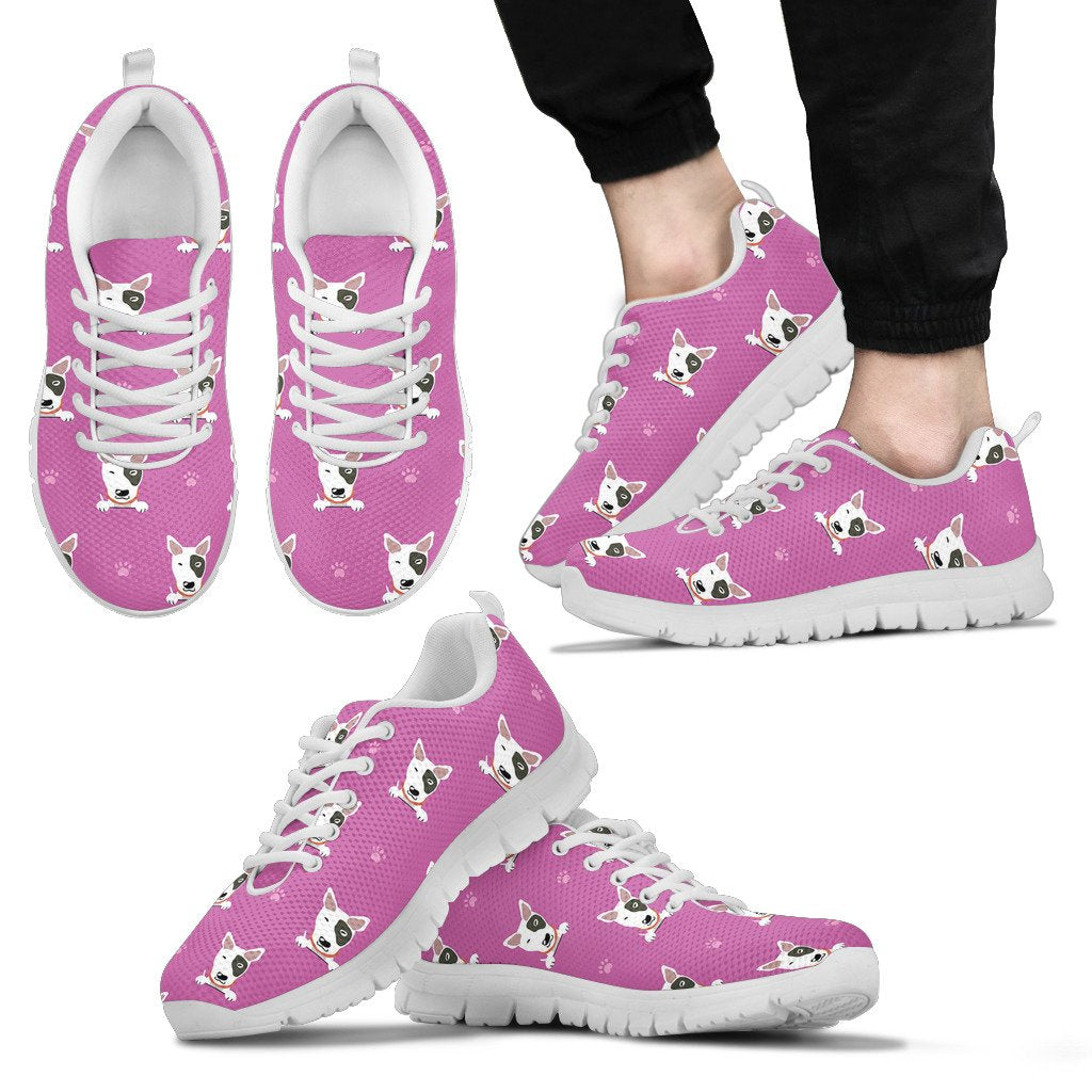 Bull Terrier Happy Print Pattern Men Sneakers Shoes