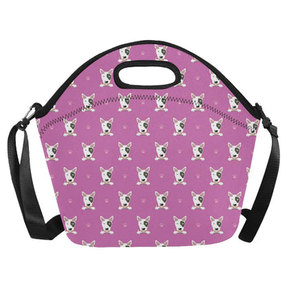 Bull Terrier Happy Print Pattern Neoprene Lunch Bag (Model 1669)(Large)-JTAMIGO.COM
