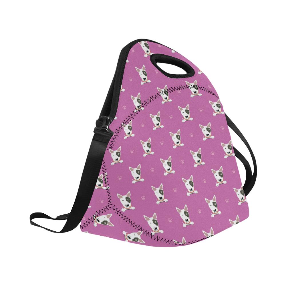 Bull Terrier Happy Print Pattern Neoprene Lunch Bag (Model 1669)(Large)-JTAMIGO.COM