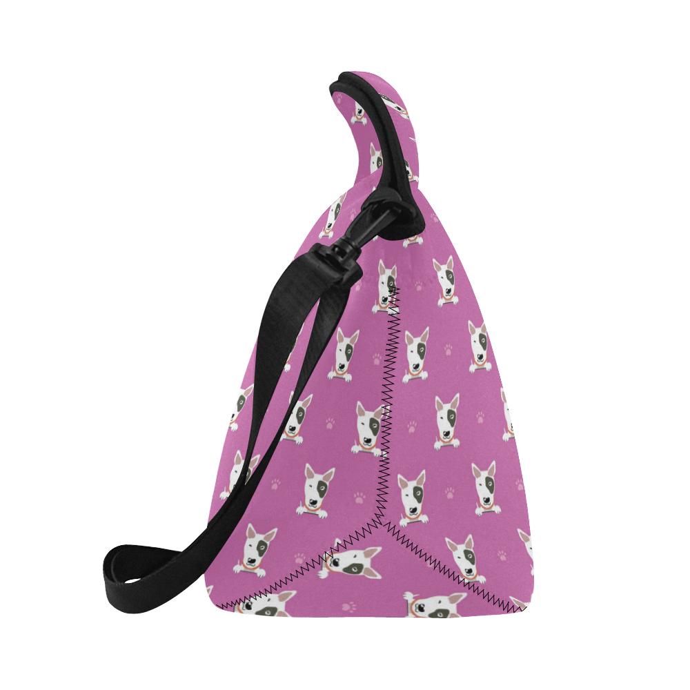 Bull Terrier Happy Print Pattern Neoprene Lunch Bag (Model 1669)(Large)-JTAMIGO.COM