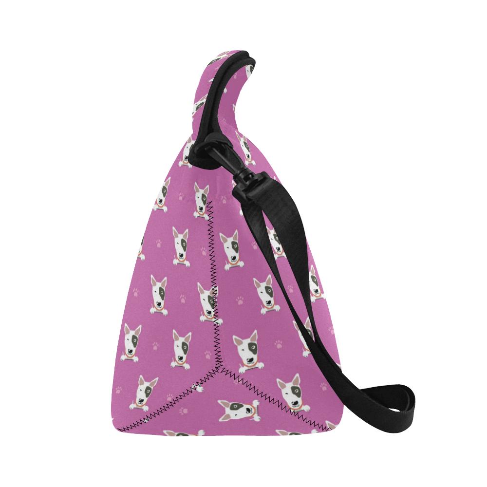 Bull Terrier Happy Print Pattern Neoprene Lunch Bag (Model 1669)(Large)-JTAMIGO.COM