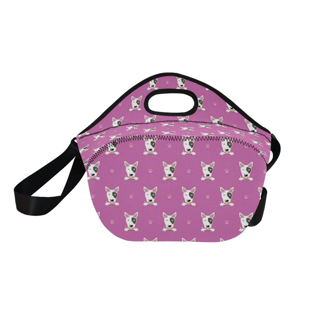 Bull Terrier Happy Print Pattern Neoprene Lunch Bag (Model 1669)(Large)-JTAMIGO.COM