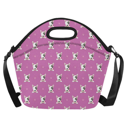 Bull Terrier Happy Print Pattern Neoprene Lunch Bag (Model 1669)(Large)-JTAMIGO.COM