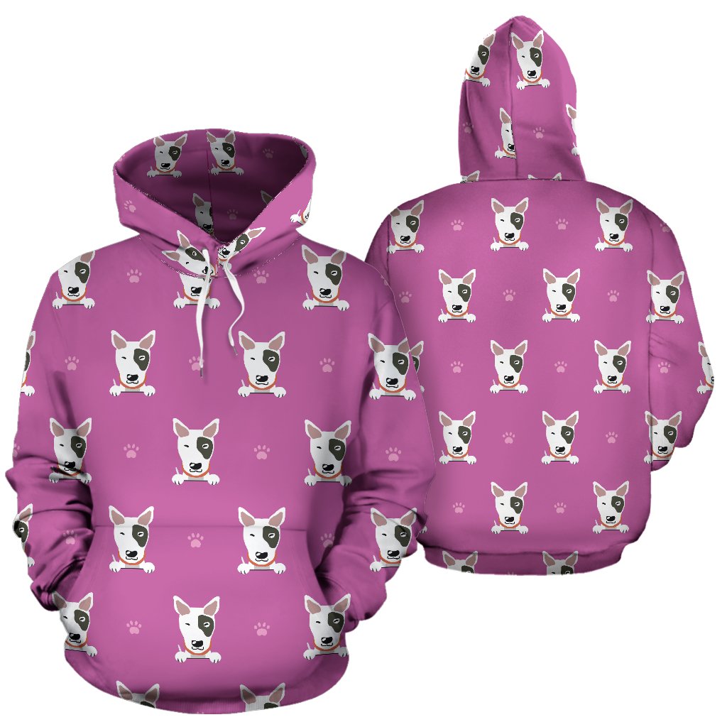 Bull Terrier Happy Print Pattern Pullover Hoodie