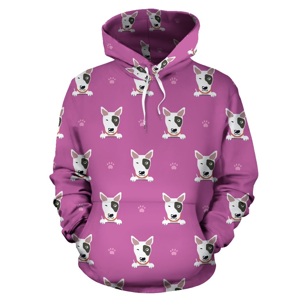 Bull Terrier Happy Print Pattern Pullover Hoodie