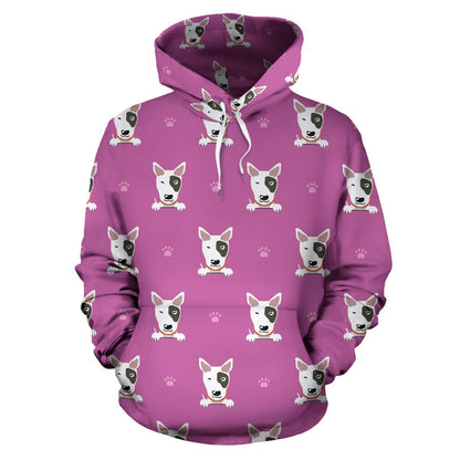 Bull Terrier Happy Print Pattern Pullover Hoodie