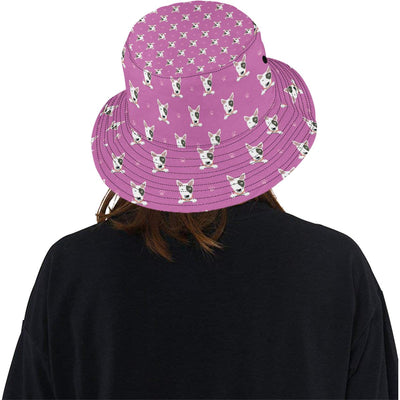 Bull Terrier Happy Print Pattern Unisex Bucket Hat