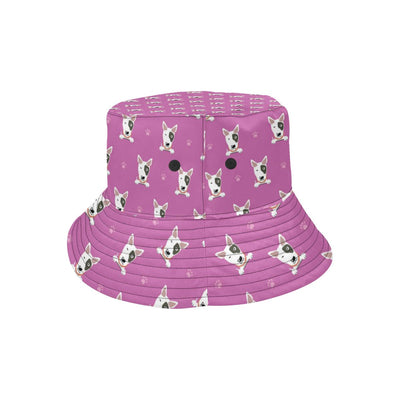 Bull Terrier Happy Print Pattern Unisex Bucket Hat