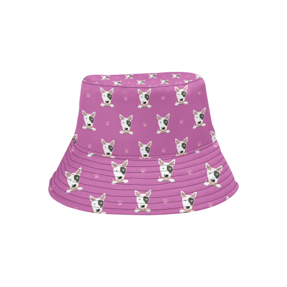 Bull Terrier Happy Print Pattern Unisex Bucket Hat