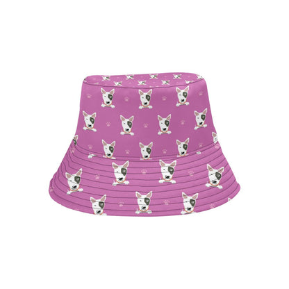 Bull Terrier Happy Print Pattern Unisex Bucket Hat