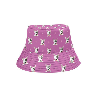 Bull Terrier Happy Print Pattern Unisex Bucket Hat