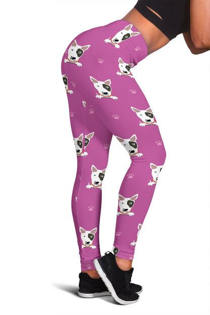 Bull Terrier Happy Print Pattern Women Leggings