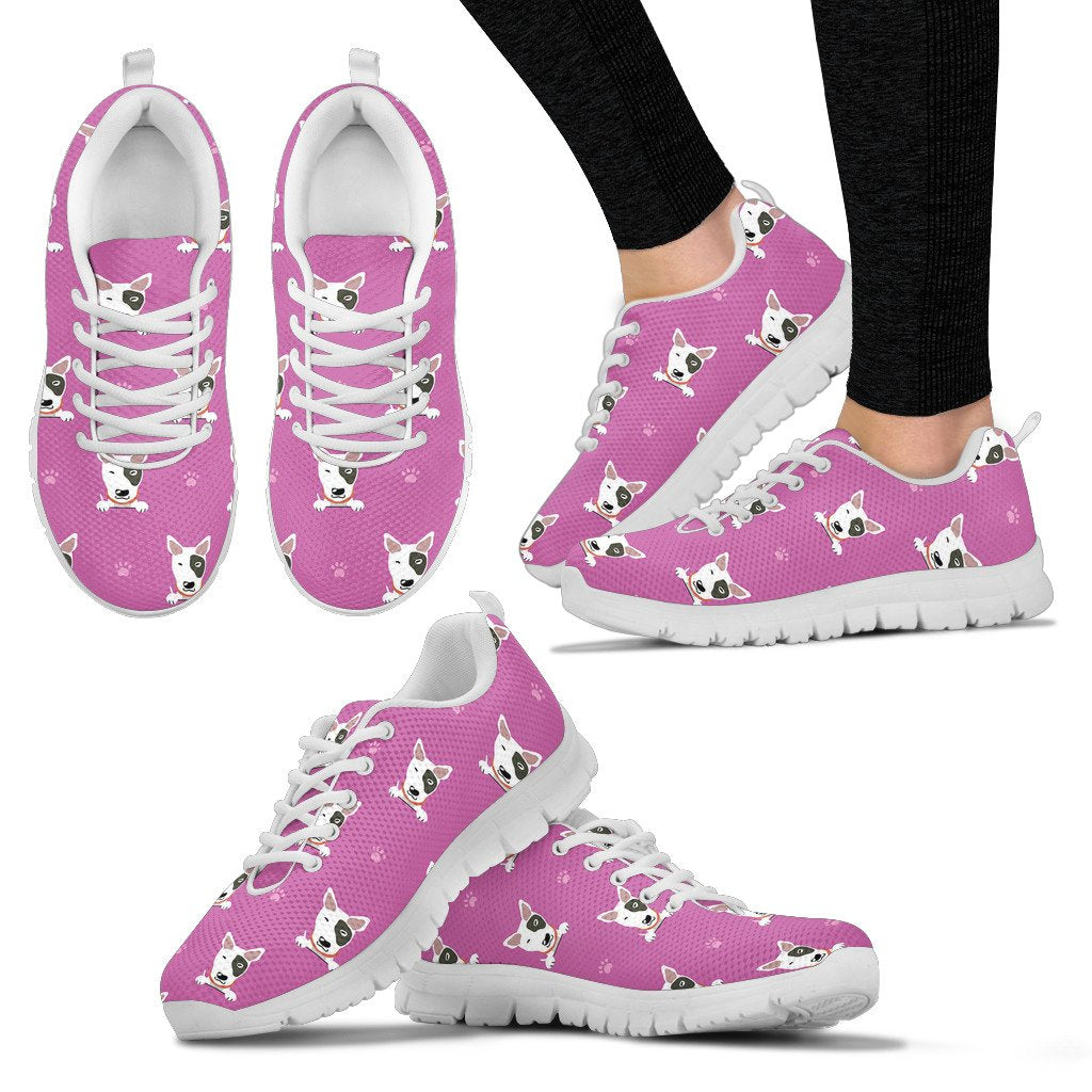 Bull Terrier Happy Print Pattern Women Sneakers Shoes