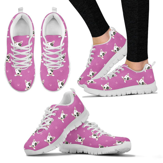 Bull Terrier Happy Print Pattern Women Sneakers Shoes