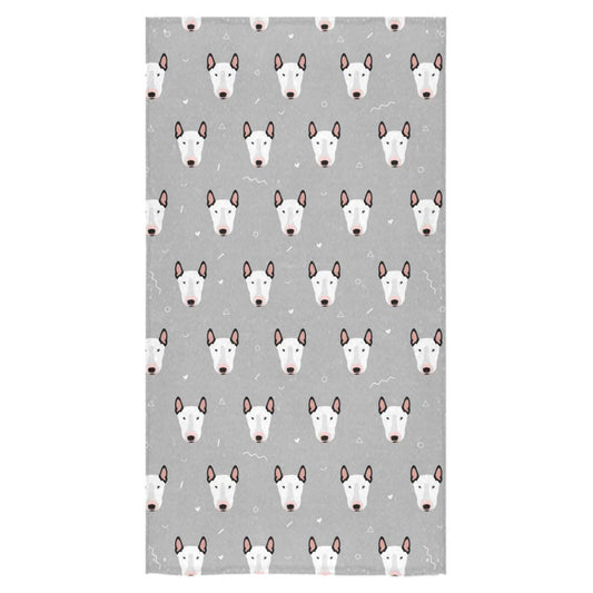 Bull Terrier Head Print Pattern Bath Towel 30"x56"-JTAMIGO.COM
