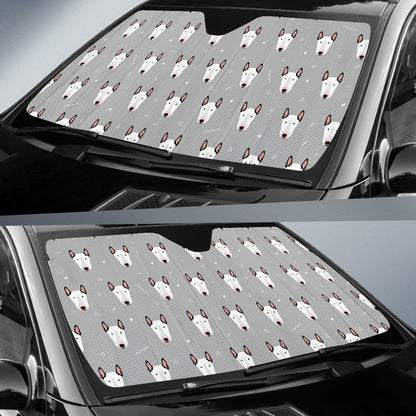 Bull Terrier Head Print Pattern Car Sun Shade For Windshield