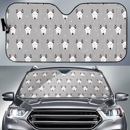 Bull Terrier Head Print Pattern Car Sun Shade For Windshield