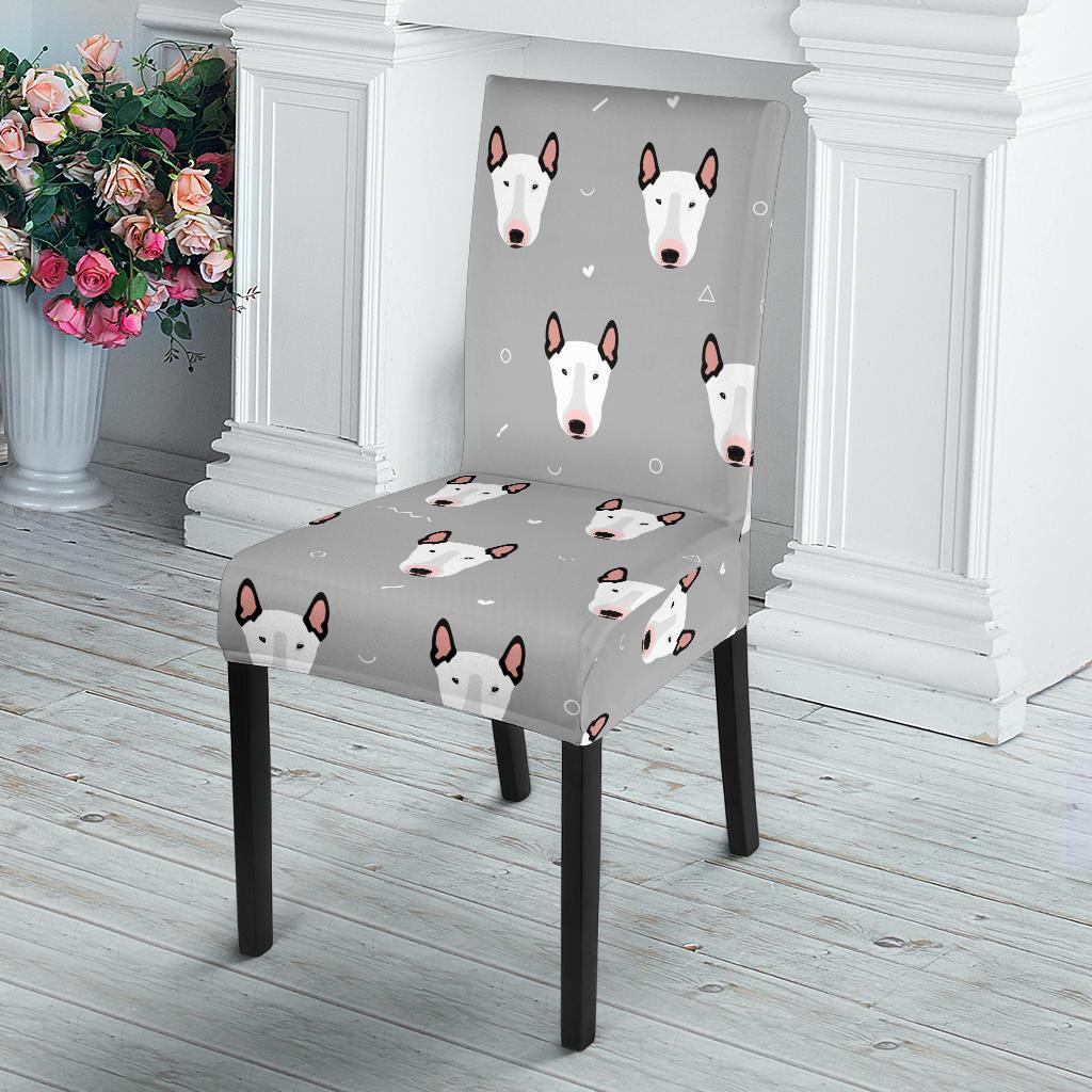 Bull Terrier Head Print Pattern Dinning Chair Slipper-JTAMIGO.COM