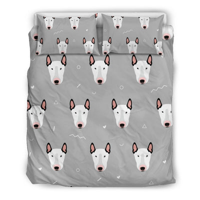 Bull Terrier Head Print Pattern Duvet Cover Bedding Set