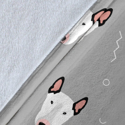 Bull Terrier Head Print Pattern Fleece Blanket