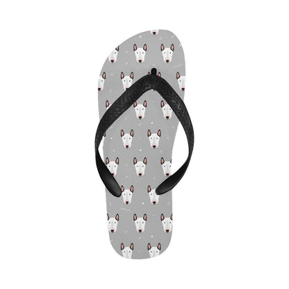 Bull Terrier Head Print Pattern Flip Flops-JTAMIGO.COM